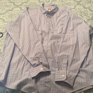Button down dress shirt blue plaid 2XLT